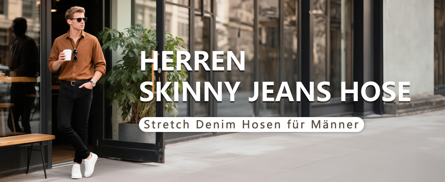 Чоловічі джинси GINGTTO Slim Stretch Skinny чорні 34W/32L