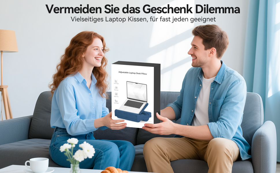 Підставка для ноутбука з регулюванням кута нахилу, подушка для ноутбука на диван, підставка для ноутбука до 16″ (Блакитний)