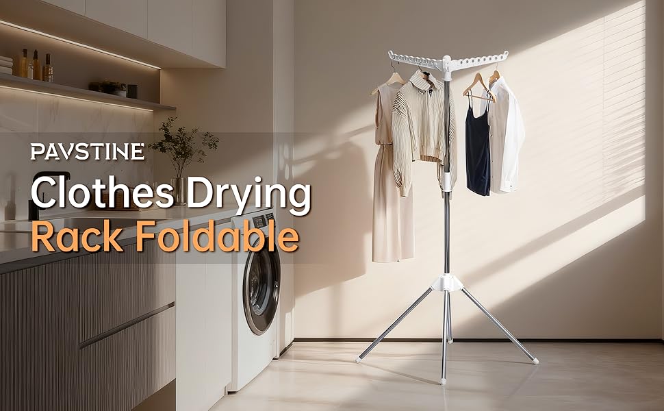 Сушарка для білизни складана, біла, з 3 крилами, нержавіюча сталь - для дому та вулиці