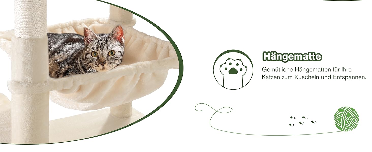 Котячий будиночок MUTICOR – великий когтетоп з декількома рівнями, 206 см, бежевий