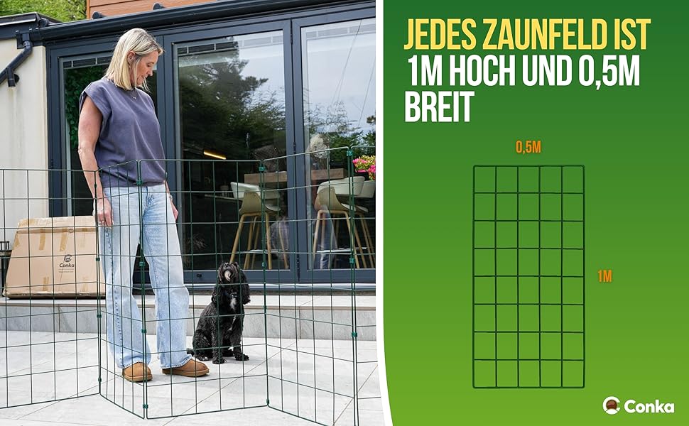 Захисний забір для собак Conka Pets: 1 м, пружний, для будь-яких порід. Легкий, складаний, мобільний - закриває проміжки до 1,5 м
