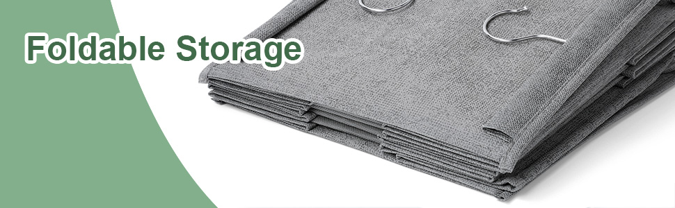 Органайзер для шафи AiQInu з 3 відділеннями, на вішалку, бамбуковий, сірий (з гачками)