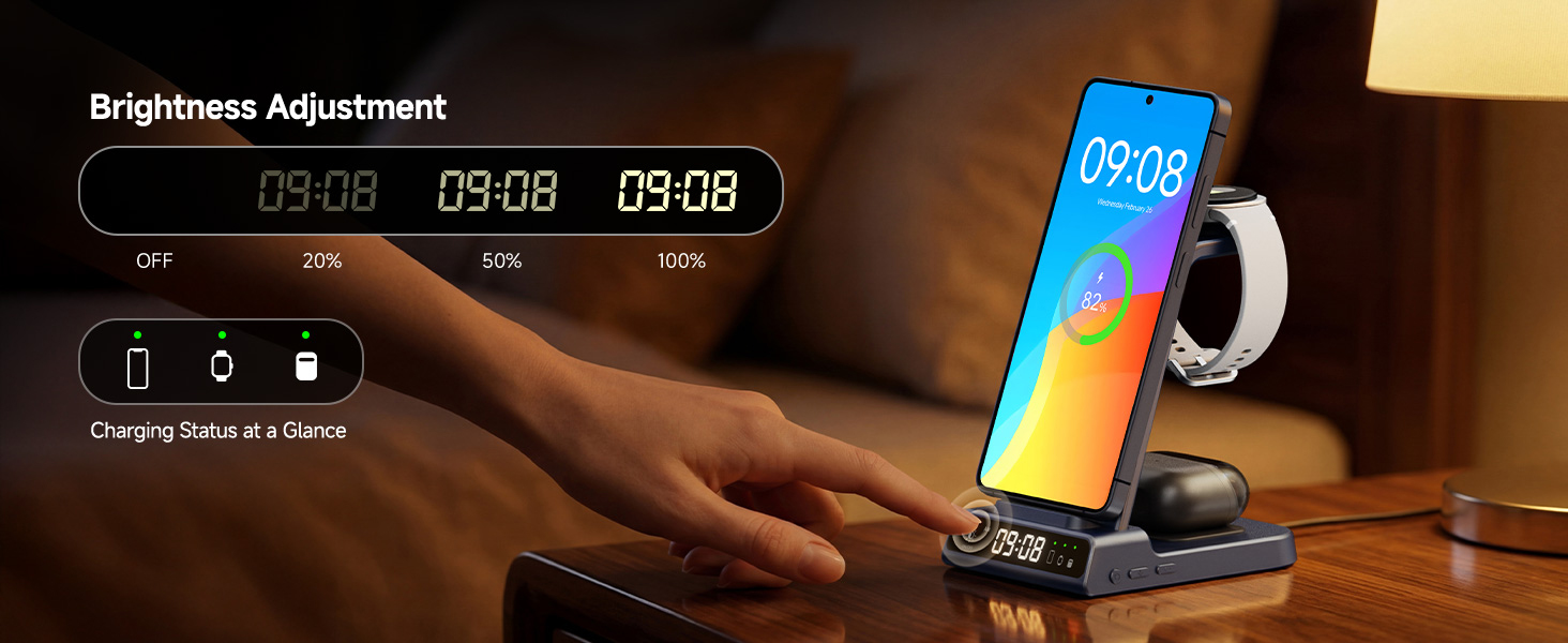 Бездротова зарядка 3-в-1 Samsung S26 Ultra/+/S26, Galaxy S25/S24/S23/Z Flip 7, Watch 8/8 Classic/7/Ultra/6/5, Buds4/4 Pro – Синій