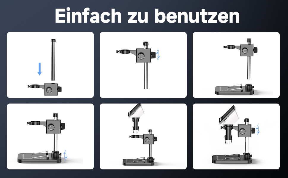 Цифровий мікроскоп Leipan LPM7 4.3' для дітей та дорослих, 1000x збільшення, IPS дисплей, 8 LED, USB-підключення до ПК (Windows/Mac), 32GB TF-карта, DM7-4.3' монетосвід