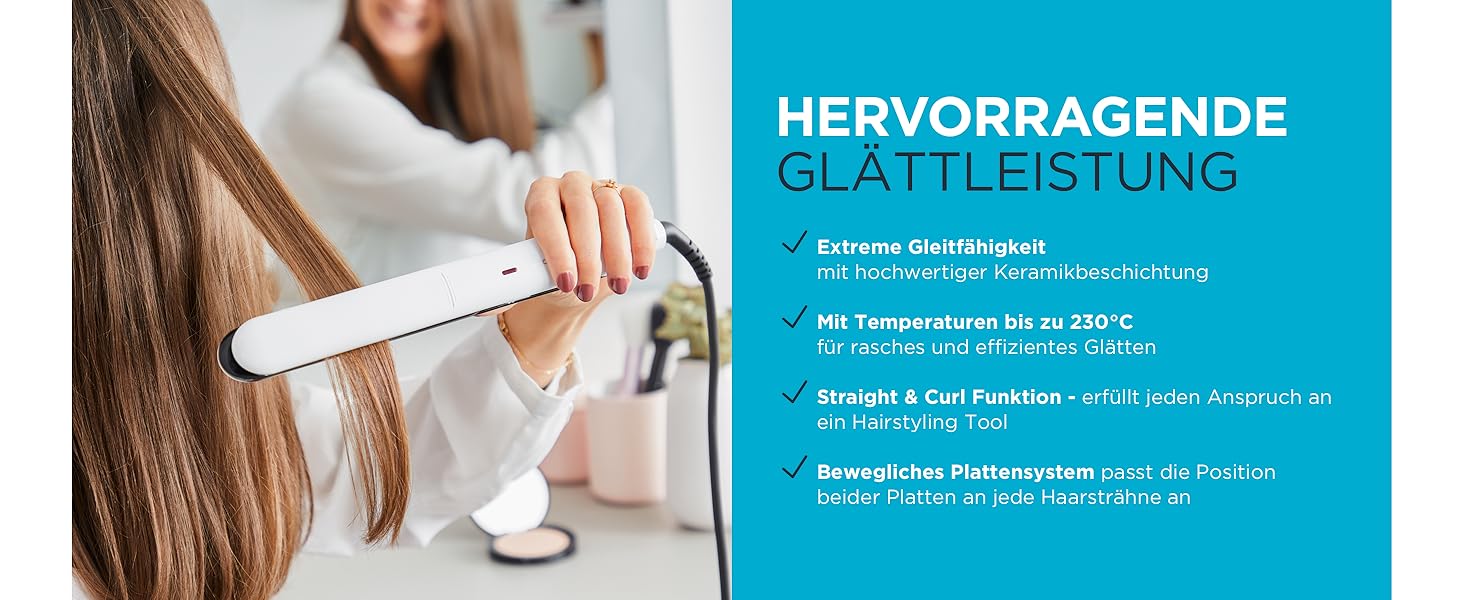 Випрямляч для волосся Rowenta Optiliss SF3210, керамічне покриття, 230°C, білий