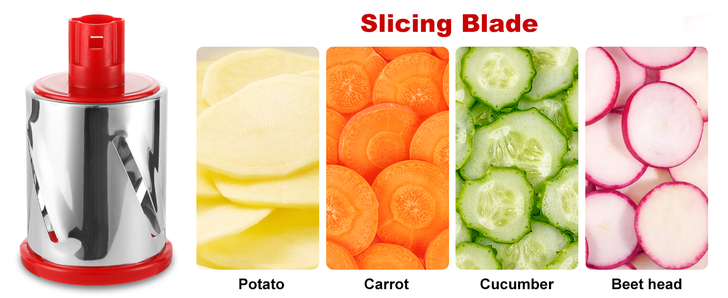 Трока для овочів та сиру з 3 наборами лез, біла (червоно-чорна, 5 лез)