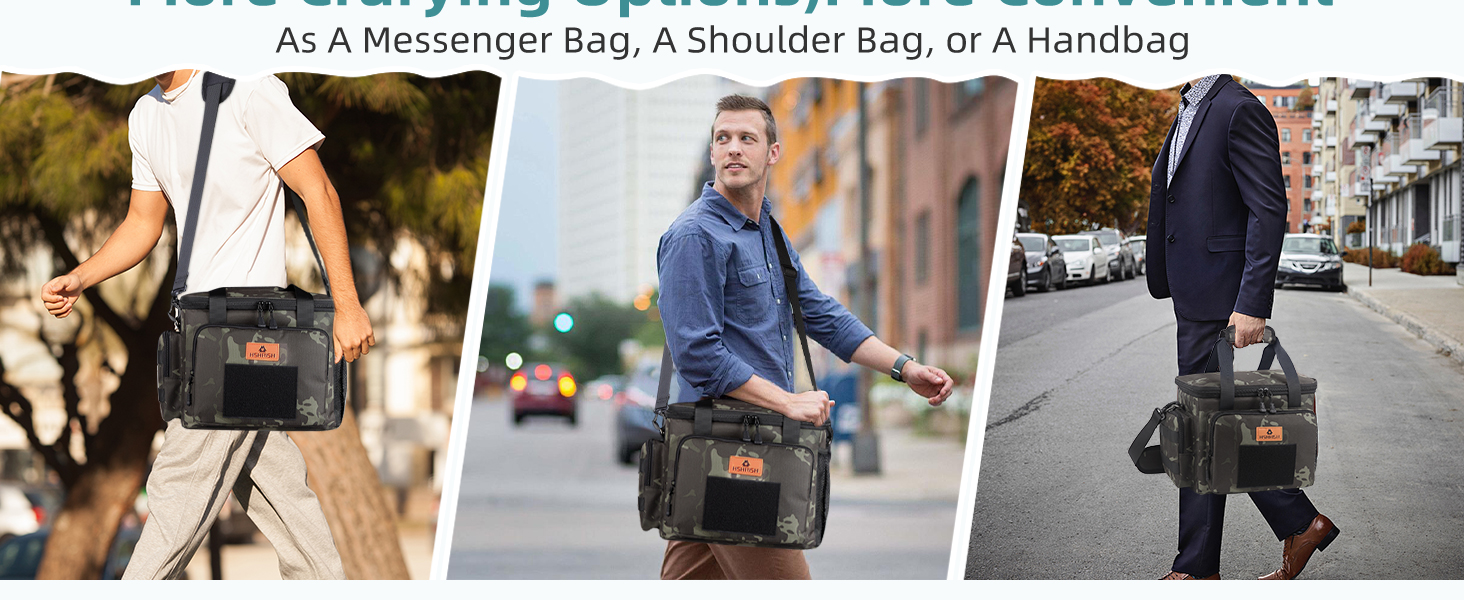 Тактична ланч-сумка HSHRISH, 12L, чорний камуфляж – велика ізольована сумка для їжі для чоловіків, дорослих, для роботи, пікніків