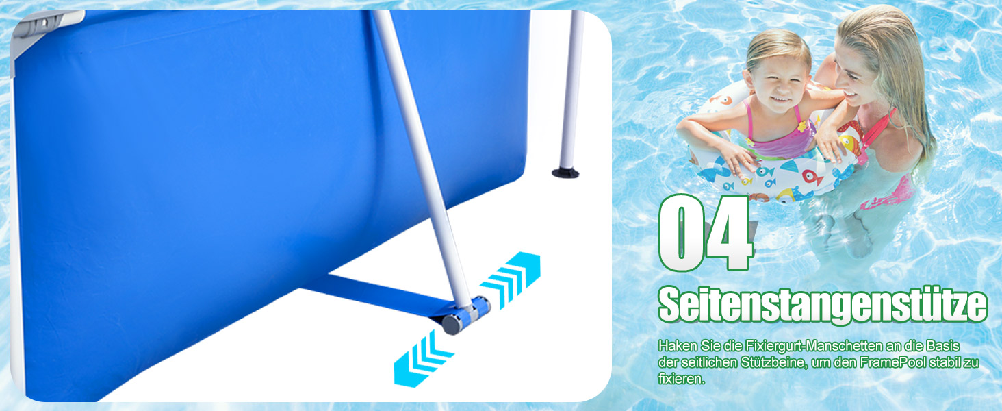 Басейн сталевий каркасний 110x110x35 см, блакитний - для саду та відпочинку