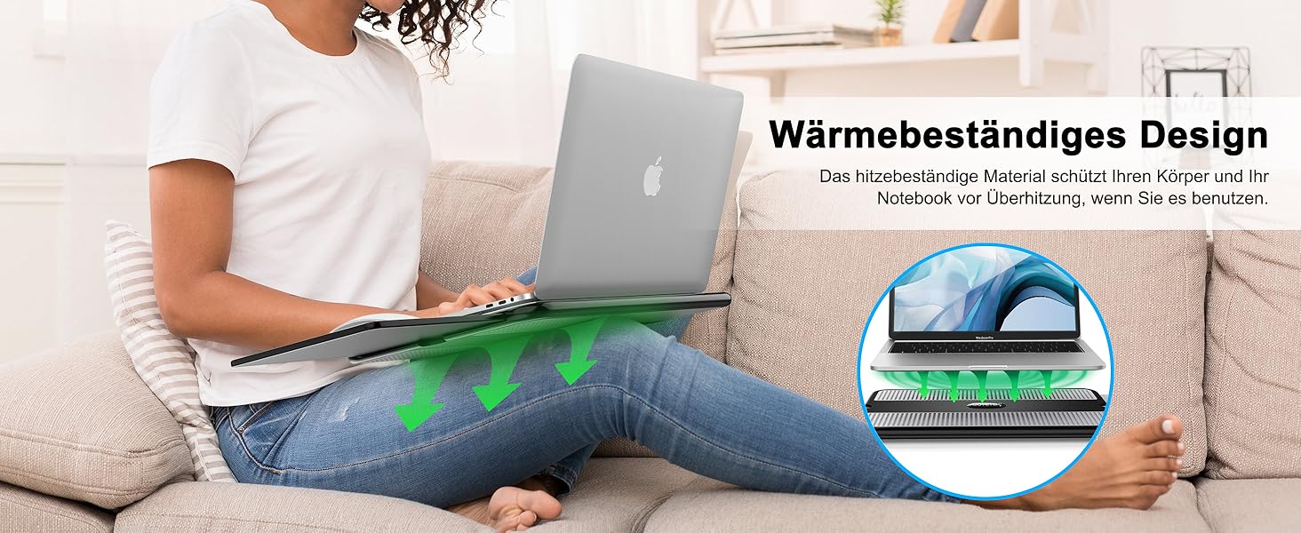 Підставка для ноутбука AboveTEK з вбудованим мауспадом, сірого кольору, для роботи вдома, в офісі, у подорожах