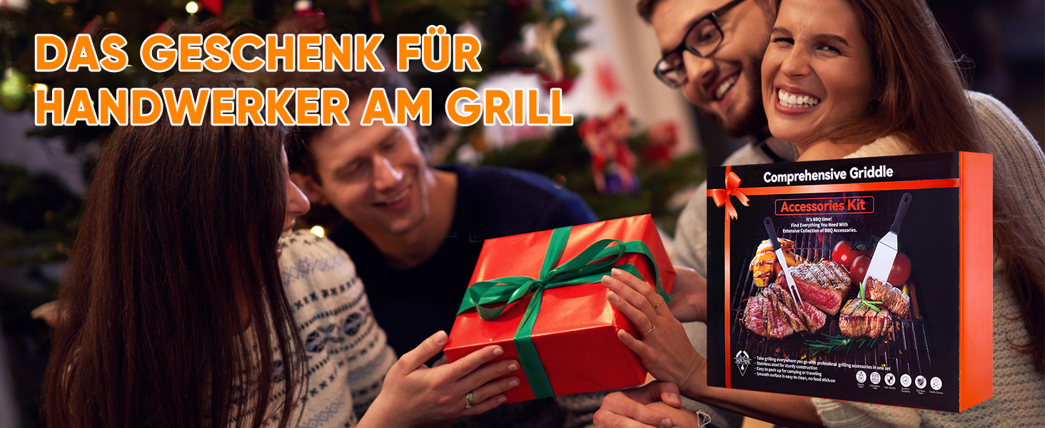 Набір гриль-посуду 19 предметів: аксесуари для гриля, BBQ, прес для бургерів, лопатка, дзвоник, аксесуари для тепаньякі та Blackstone Grill