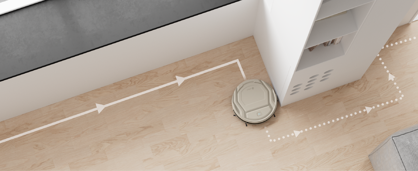 Робот-пилосос LEFANT M210P Champagnergrau: потужність 2200Pa, 120 хв роботи, Wi-Fi, для килимів, шерсті тварин та твердих підлог