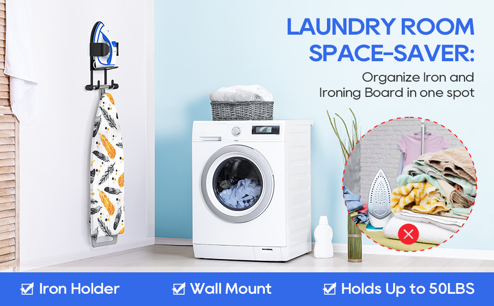 Кріплення для прасувальної дошки на стіну TJ.MOREE, чорний колір