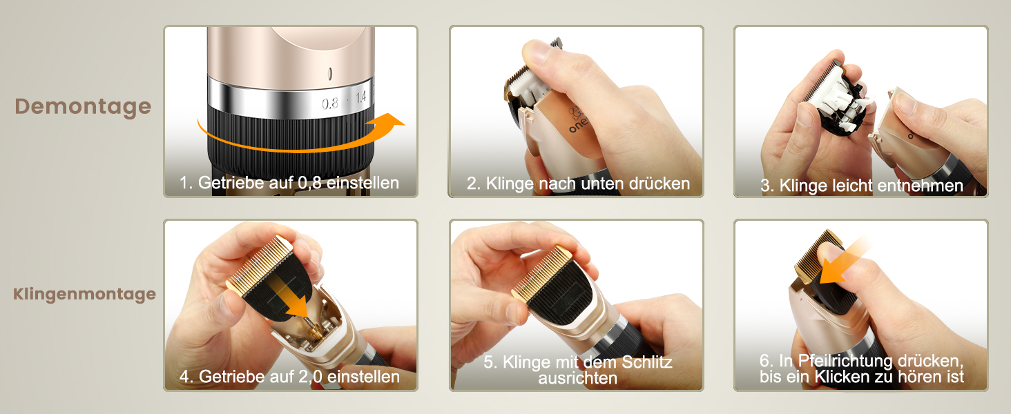 Професійна машинка для стрижки собак та котів oneisall Leise, для щільного хутра, потужний мотор, золото