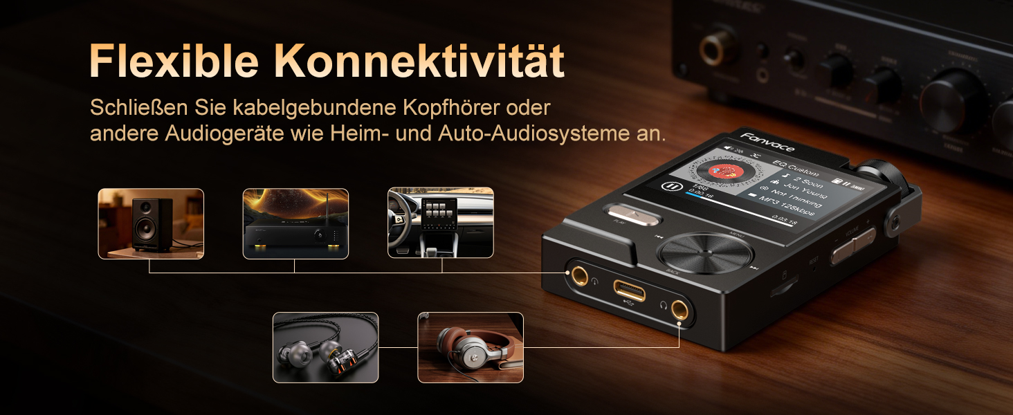 HiFi MP3 плеєр з підтримкою DSD, FLAC, 192kHz/24bit, 64GB + microSD до 256GB, чорний