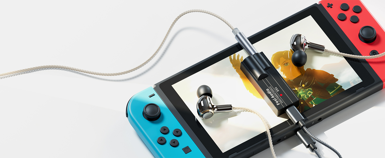 Портативний ЦАП/підсилювач навушників Fosi Audio DS1 з ES9038Q2M, підтримка PCM 32-bit/768kHz та DSD512, 3,5mm та 4,4mm виходи для Hi-Fi аудіо, USB ЦАП підсилювач для навушників