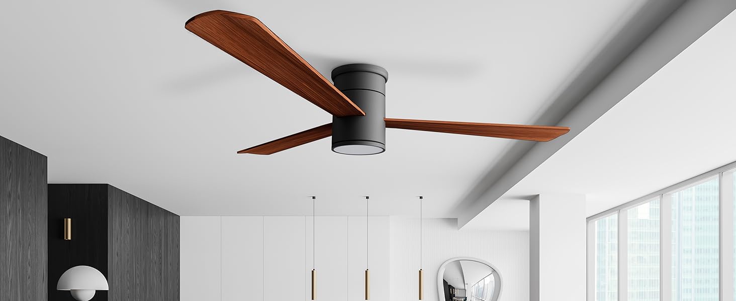 Стеляний вентилятор Noaton® Fornax Weiß з підсвічуванням, діаметр 132 см, DC мотор 40 Вт, регульоване LED-освітлення 22 Вт, 3 колірні температури, пульт дистанційного керування, таймер, продуктивність повітря до 185 м³/хв (Zoya BD)