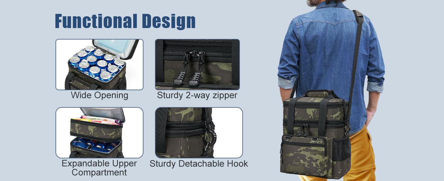 Тактична ланч-торба HSHRISH, 15L, чорний камуфляж - ізольована, водонепроникна, для роботи та пікніків