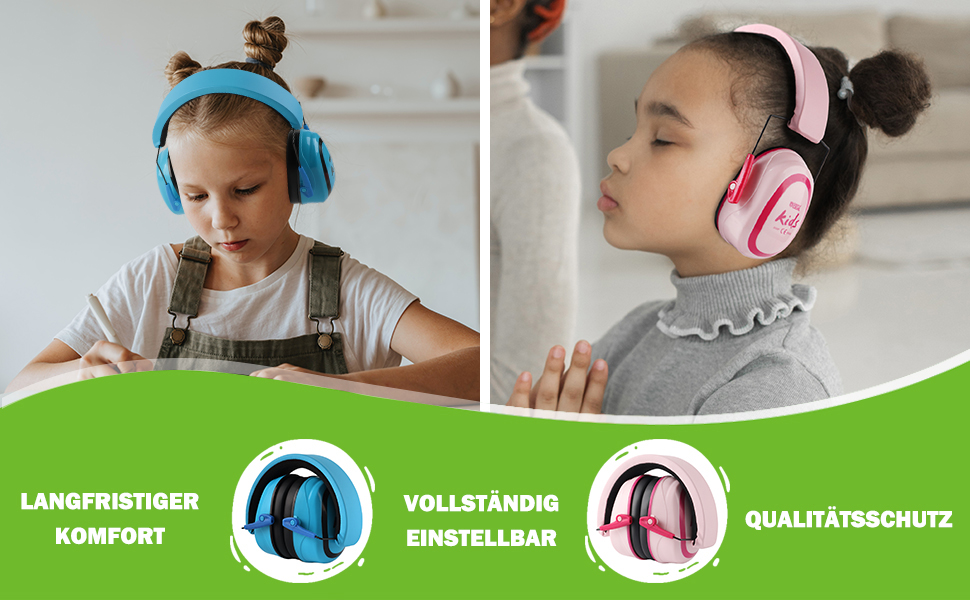 Навушники для захисту від шуму GREEN DEVIL для дітей 3-16 років (SNR27.4) - 2 шт. (блакитний+рожевий)