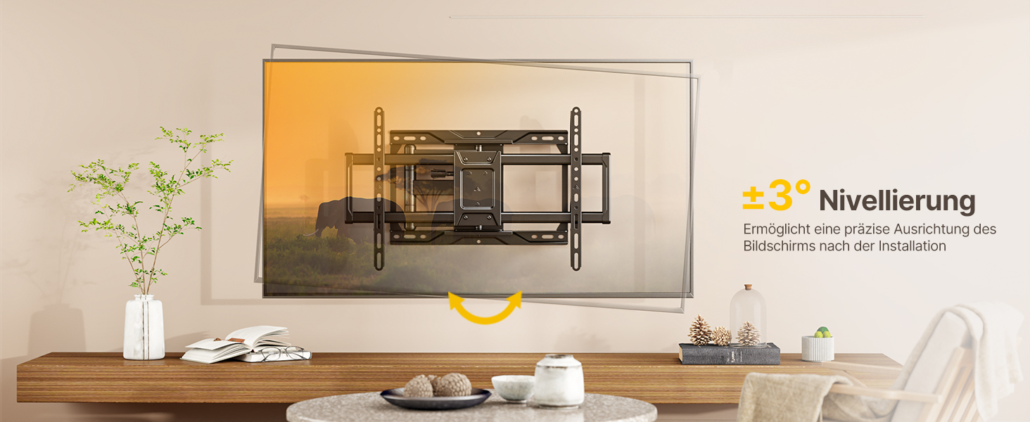 Кріплення для телевізора monTEK Full Motion з регулюванням, 37-84 дюйми, до 50 кг, VESA 600x400 мм, для дерев'яних підставок