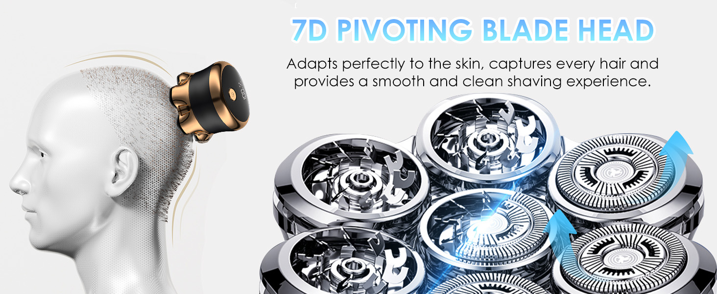 Електрична бритва Glatzen для чоловіків з плаваючою головкою, LED-дисплеєм, 2 режимами, Type-C зарядкою, водонепроникна, чорна