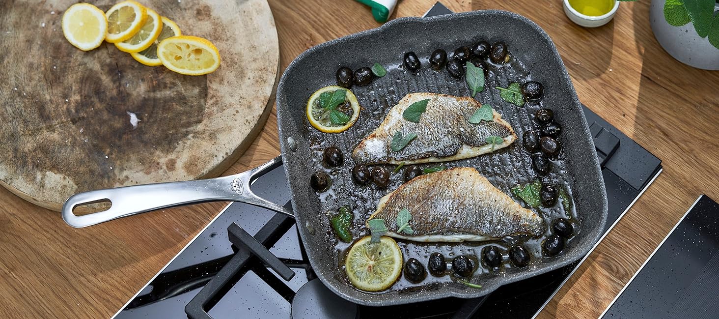 Сковорода BALLARINI Salina з антипригарним покриттям, 24 см, для всіх плит, алюміній, сіра