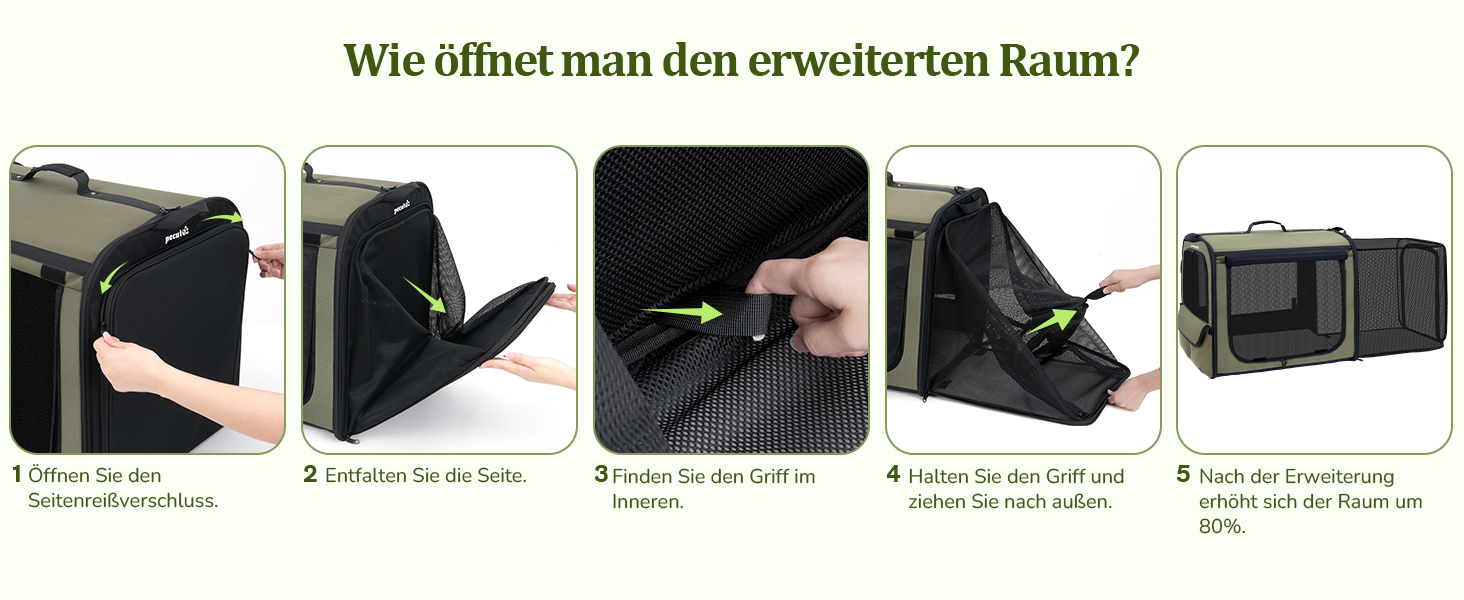 Транспортна переноска для собак Pecute: стабільна, складана, дихаюча, з ролетним віконцем (61x52x45 см)