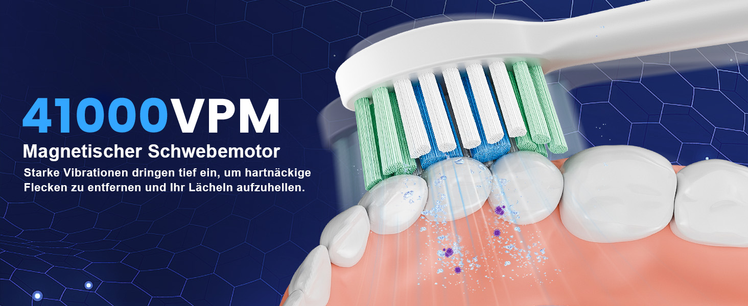 Електрична зубна щітка Betterchoi з магнітною левітацією, 41 000 VPM, 4 насадки, IPX7, 180 днів роботи, 5 режимів, таймер, рожева