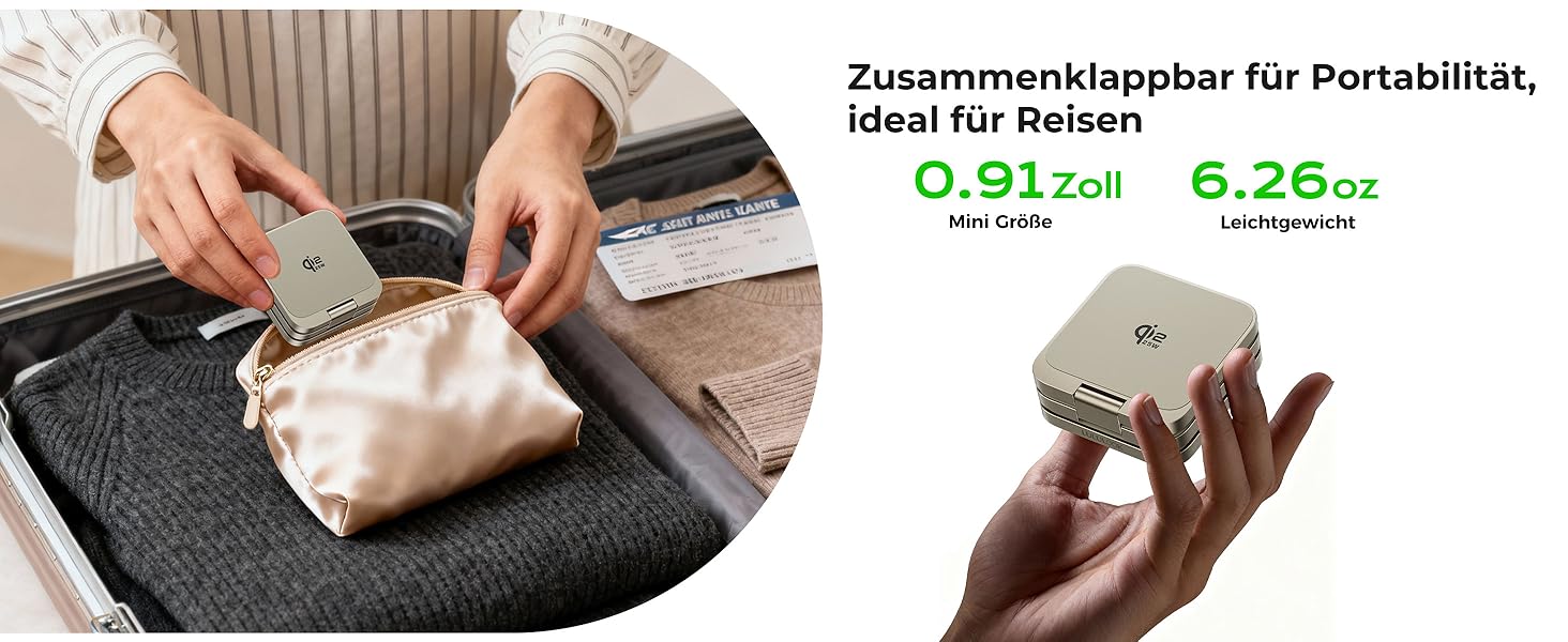 Зарядний пристрій 3-в-1 LULULOOK Ultra Kompakt Qi2.2 25W MagSafe для iPhone 17/16, Apple Watch та AirPods, GaN 45W, Титан