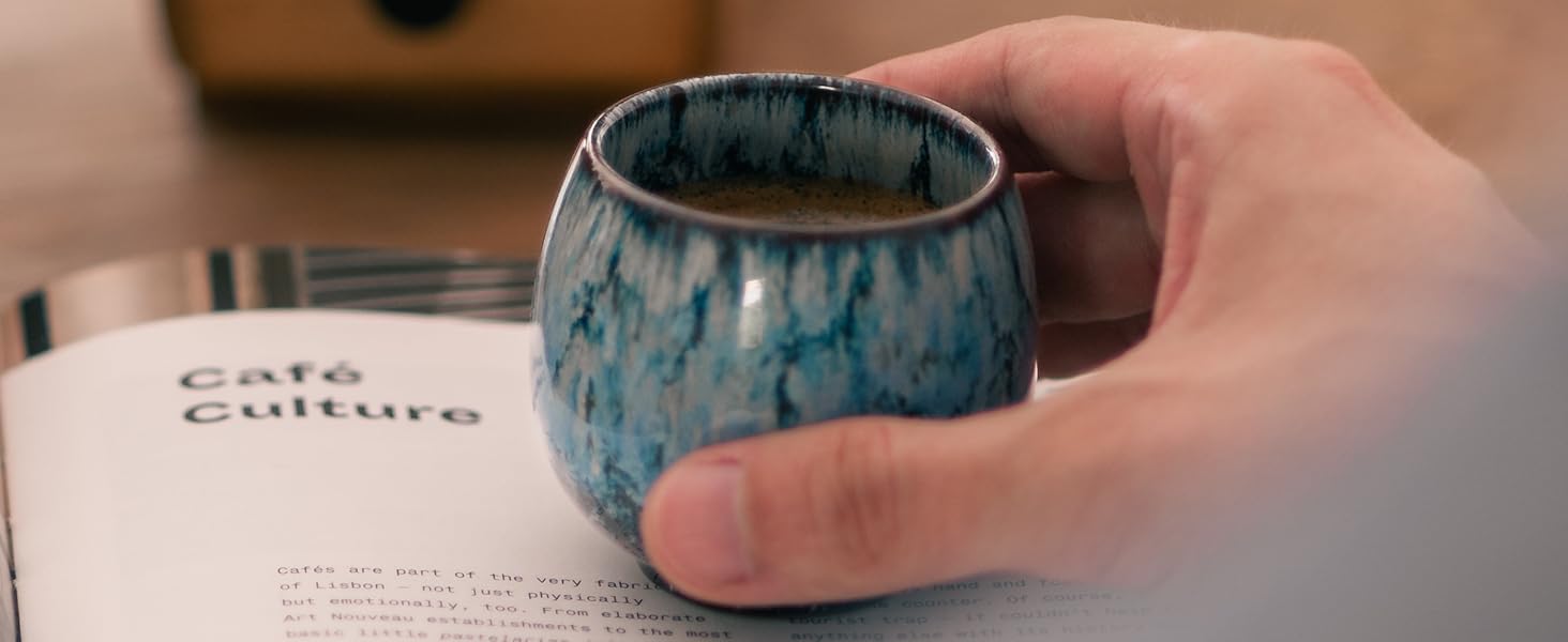 Набір чашок для еспресо Pheniox Tibet Mini (5 шт., 100 мл) | Без ручки, з кераміки, для кави, мокки, спецій | Посуд для подарунка