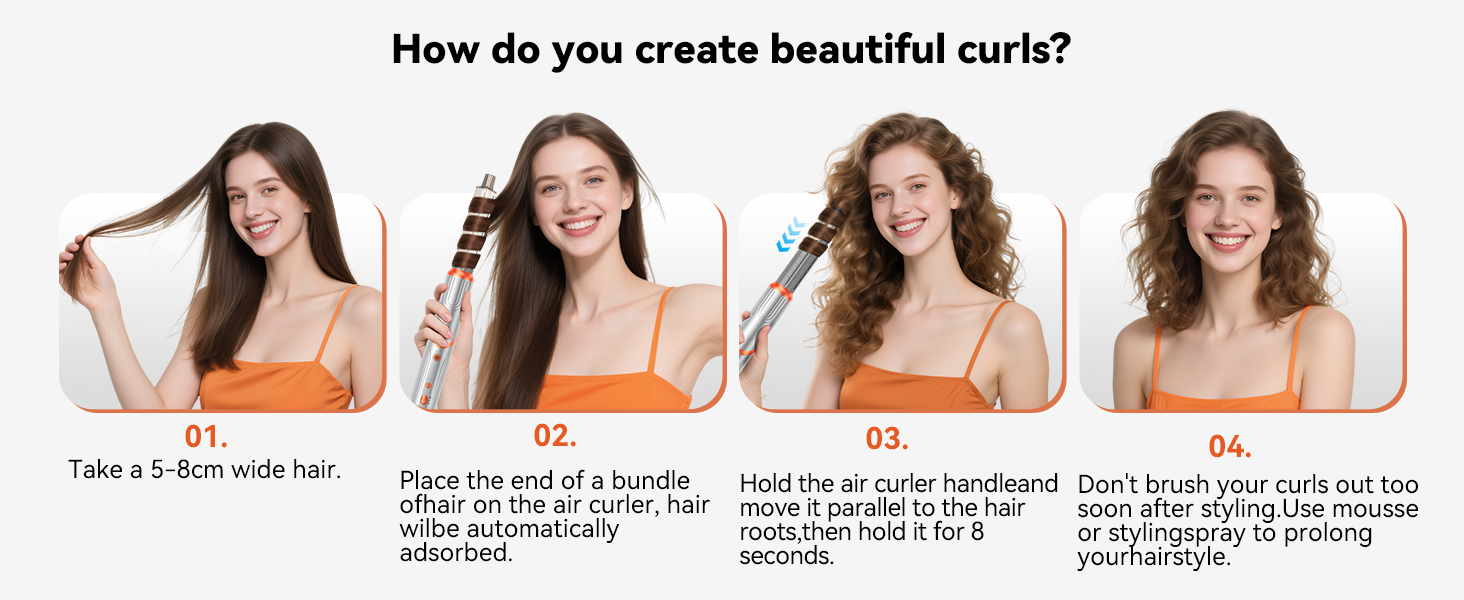 Air Styler Hair Stylers Airbrush 5-в-1: мультистайлер, фен-щітка, 800W, для об'єму, локонів, випрямлення та сушіння волосся (срібний)