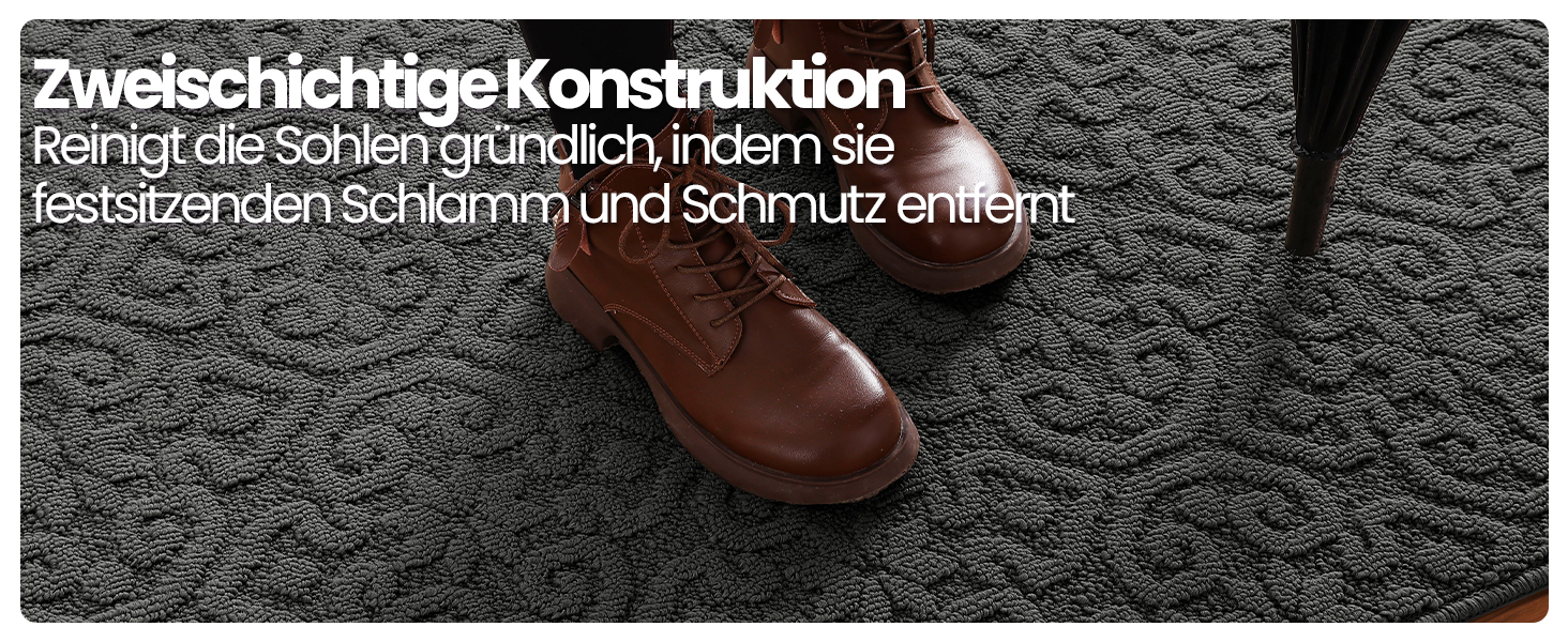 При Entrance килимок DEXI 60x90 см, протиковзний вбираючий килим для входу, передпокою та тераси, антрацит