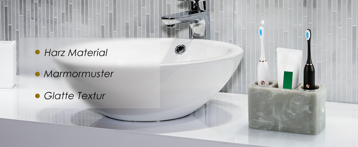 Тримач для зубних щіток Luxspire з 3 відсіками, для електричних щіток, органайзер для зубної пасти та ручок, білий