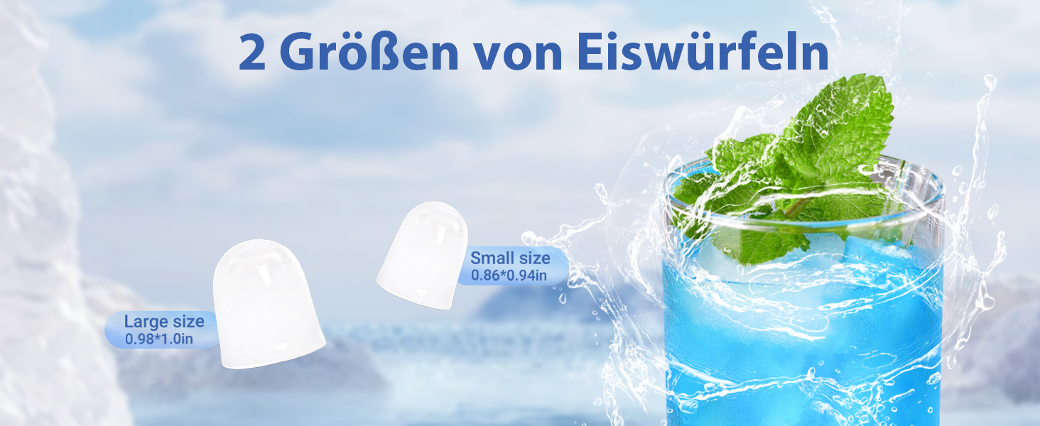 Машина для приготування кубиків льоду Klein - 2 розміри, 9 кубиків за 6 хвилин, портативна, для офісу, кемпінгу та вечірок (чорний)
