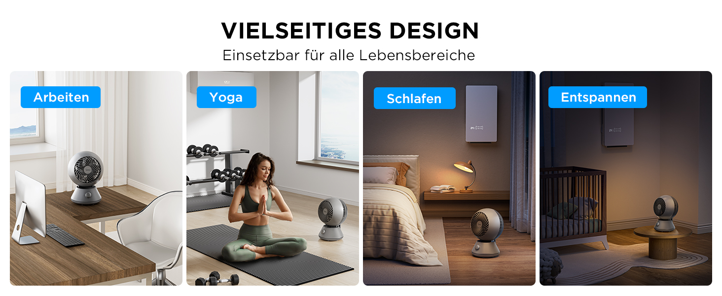 Вентилятор з циркуляцією повітря Midea MDF24JG – тихий, з автоматичним гойданням та регулюванням кута нахилу