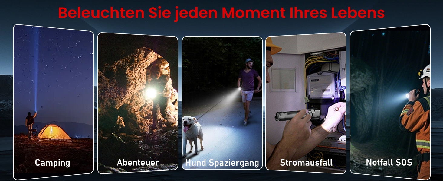 Ліхтарик Shadowhawk LED перезарядна 2 шт. | Тактичний ліхтарик (2 вимикачі) 500000 люмен, дальність до 1000м, час роботи 12 год для кемпінгу/відпочинку на природі/походів, регульована яскравість, чорний