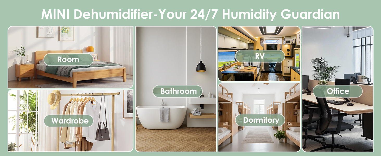 Електричний осушувач повітря 1.8L з антизаморожувальним захистом, 2 швидкості та 2 режими, таймер 48H, RGB підсвітка, для спальні, ванної кімнати та гуртожитку 1800 мл