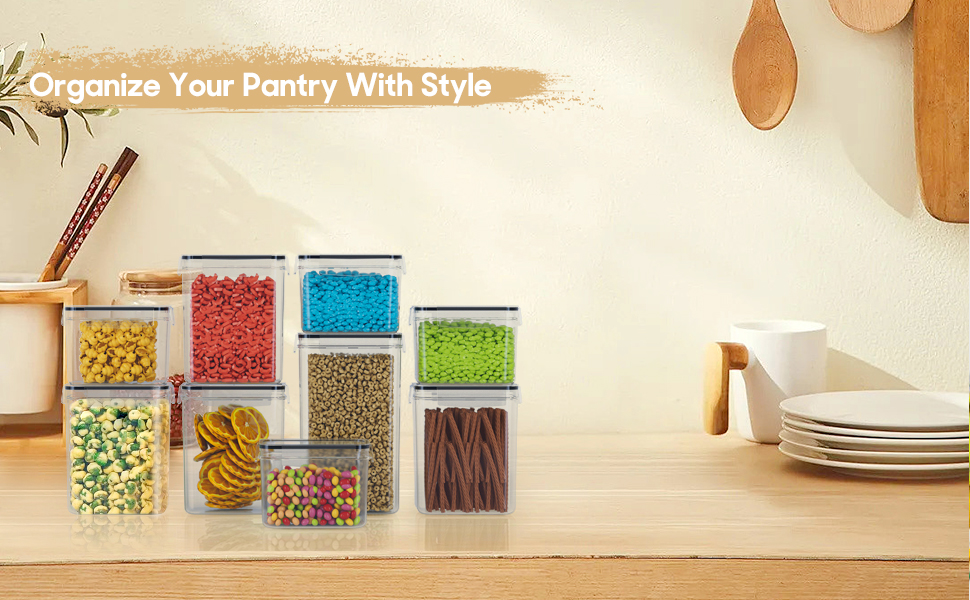 Набір контейнерів для зберігання Cinnani 2.8L (6 шт.) з кришкою, герметичні, BPA free, для круп, мюслі, макаронів, рису, борошна