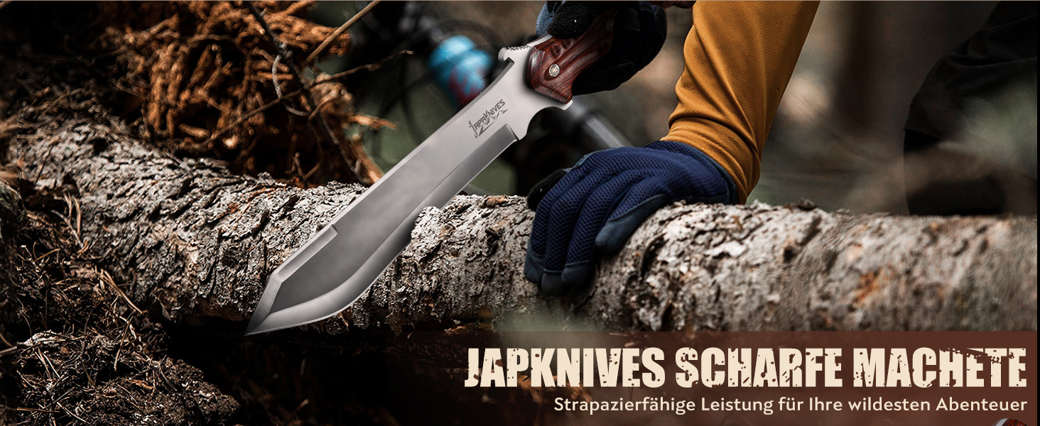 Мачете Japaknives із сталі M390 – великий тактичний ніж для бушкрафту, кемпінгу та полювання, фултанг, товщина леза 5 мм, для саду та виживання