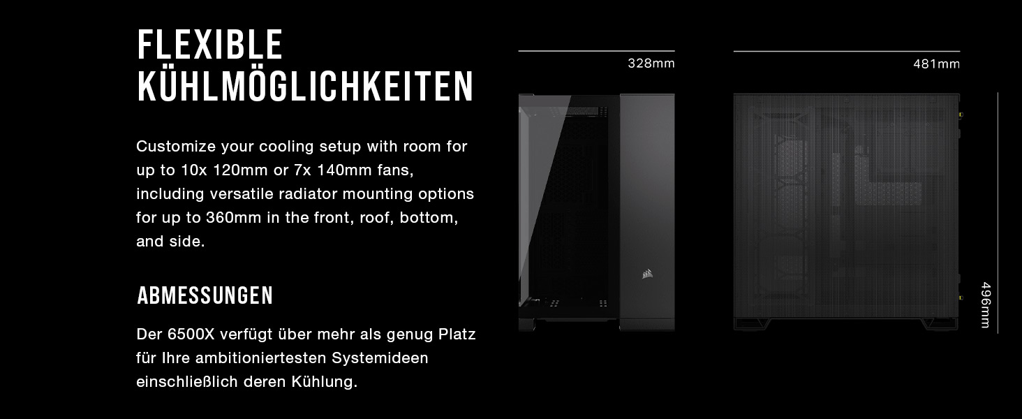 Корпус ПК CORSAIR 6500X Obsidian: Mid-Tower ATX з двокамерним дизайном та великою гнучкістю охолодження