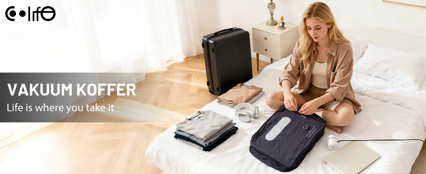 Валіза COOLIFE: міцний ABS-пластик, TSA-замок, телескопічна ручка, 4 колеса (білий, середній)