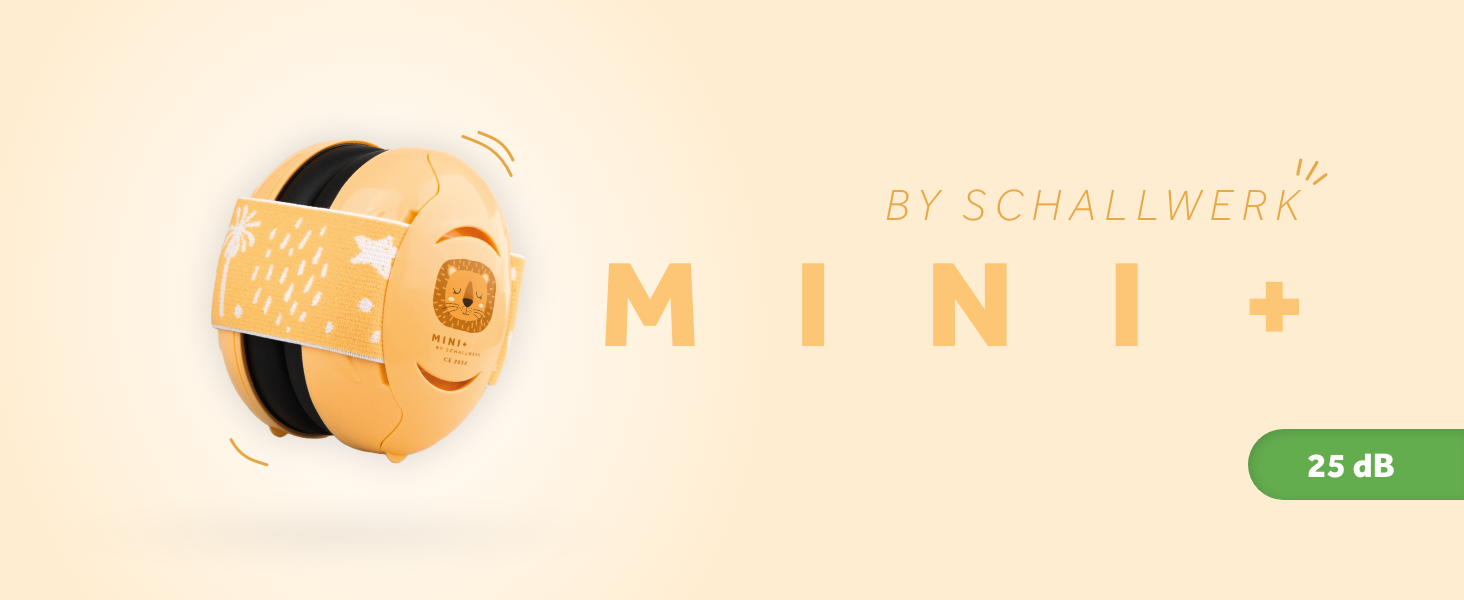 Дитячі шумопоглинаючі навушники-захисники Schallwerk® Mini+ (Lion Honey) — преміум захист слуху для немовлят та дітей