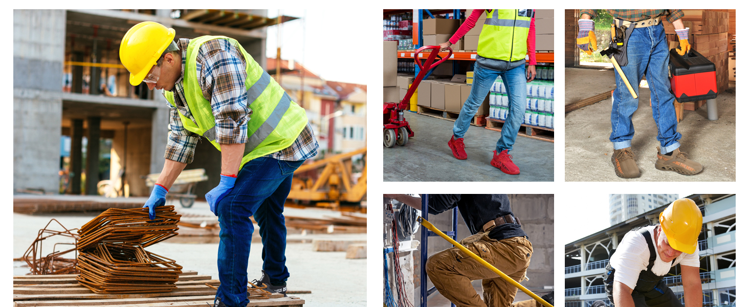 Черевики робочі Furuian для чоловіків та жінок, легкі, спортивні, дихаючі, зі сталевим підноском, антиковзкі, фітнес-кросівки, чорні, 38.5 EU