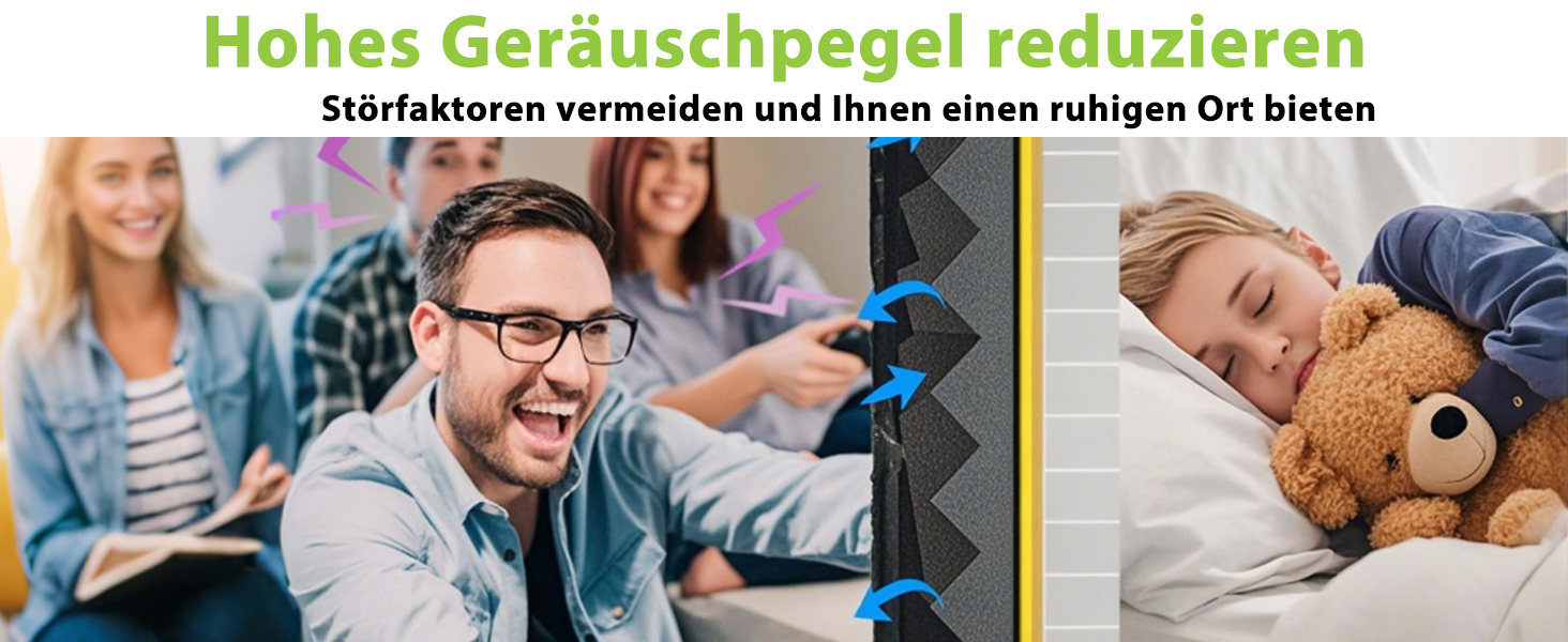 Акустичний поролон Foneso для звукоізоляції, панелі-поглиначі шуму 30x30x5 см, висока щільність 25кг/м³, чорний (12 шт) для студії, офісу та кінотеатру