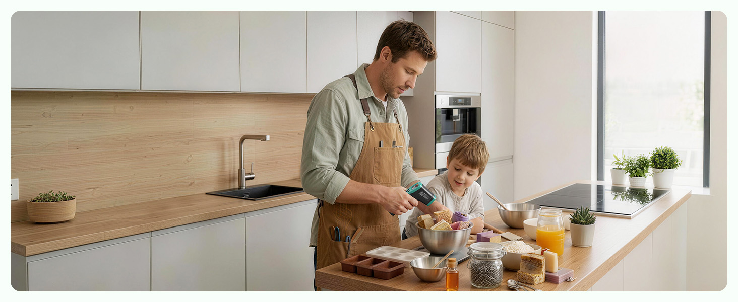 Інфрачервоний термометр ERICKHILL -50℃~800℃: безконтактний лазерний вимірювач температури з LCD-дисплеєм, регульована емісійність. Підходить для приготування їжі, грилю, заморожування, промисловості.