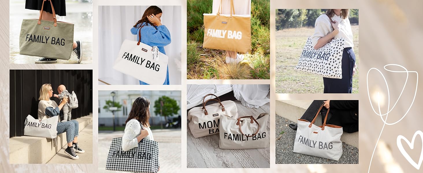 Дитяча сумка Childhome Family Bag для мами, велика дорожня/пеленальна, знімна косметичка, містка