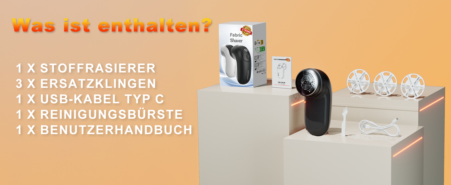 Електричний видалення ворсу для одягу, меблів та текстилю - портативний бездротовий прилад з LED-дисплеєм та 3 рівнями налаштування, чорний