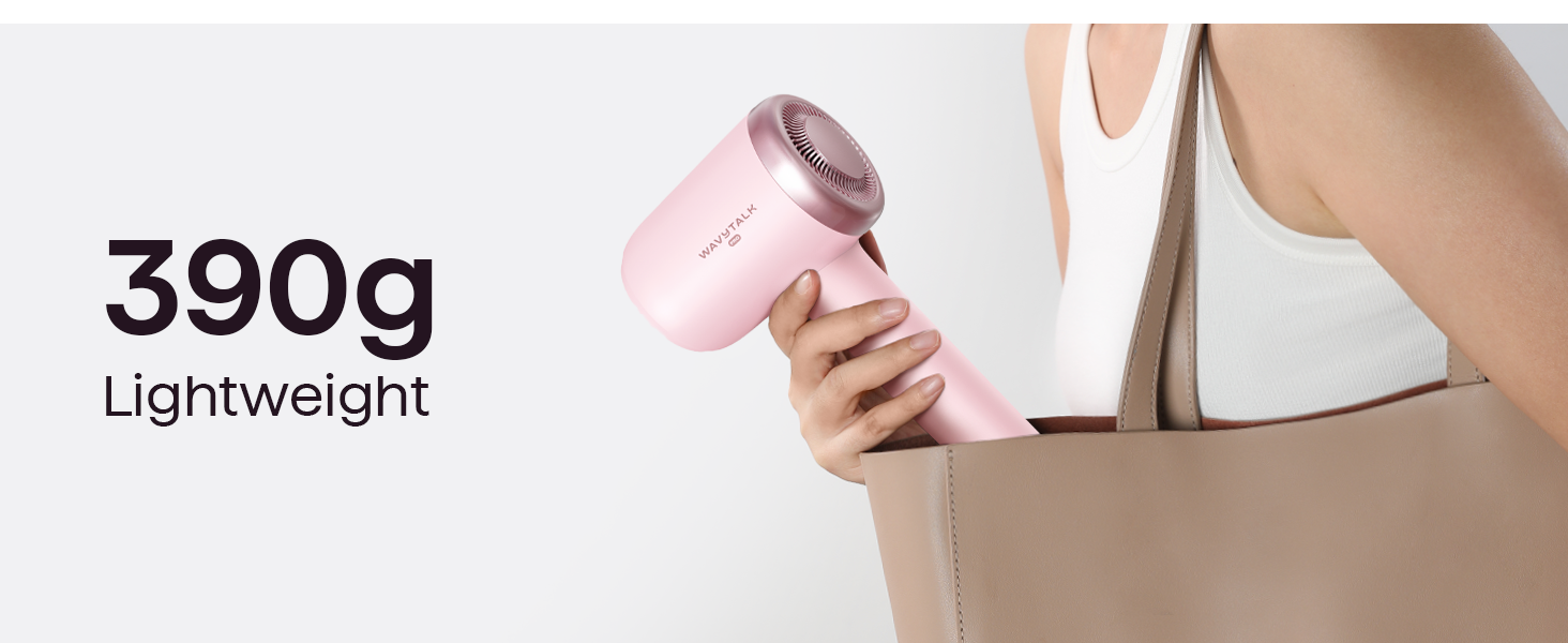 Фен Wavytalk TURBLOW PRO з дифузором: швидке сушіння, 110 000 обертів/хв, іонізація, гладкість, рожевий