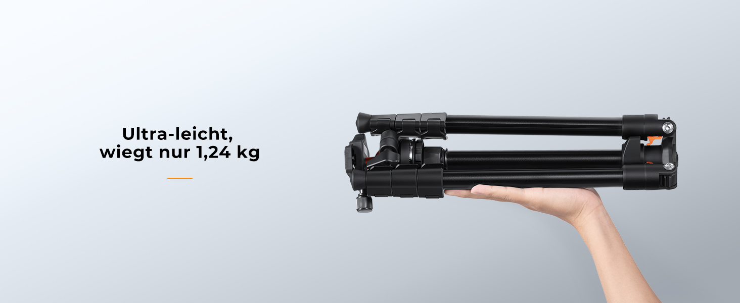 Штатив K&F Concept O234A1: компактний, легкий, для камери та смартфона, 163 см, алюміній