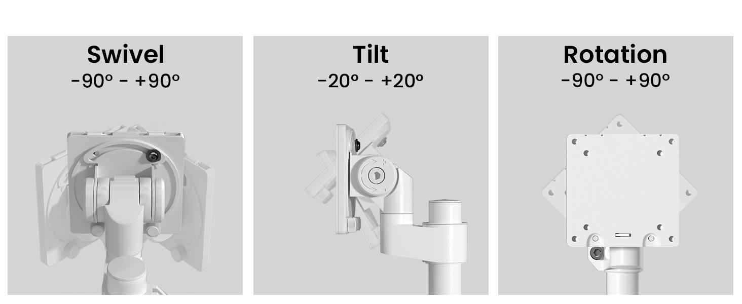 Кріплення для моніторів Halterung - 2 шт. один над одним, для моніторів 24-57 дюймів (плоских та вигнутих), вантажопідйомність 2-27 кг на кріплення, регулювання висоти, 2 варіанти монтажу/VESA 75/100 мм (білий)