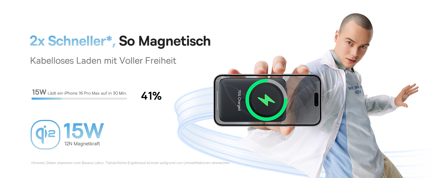 Power Bank Baseus EnerFill MagSafe 10000mAh, 22.5W USB-C, 15W Wireless, для iPhone 17/16/15/14/13/12, сірий